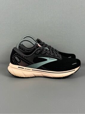 Brooks Ghost 14 Running Sneakers Shoes Women 8 B Black/Pearl/Peach 1203561B026
